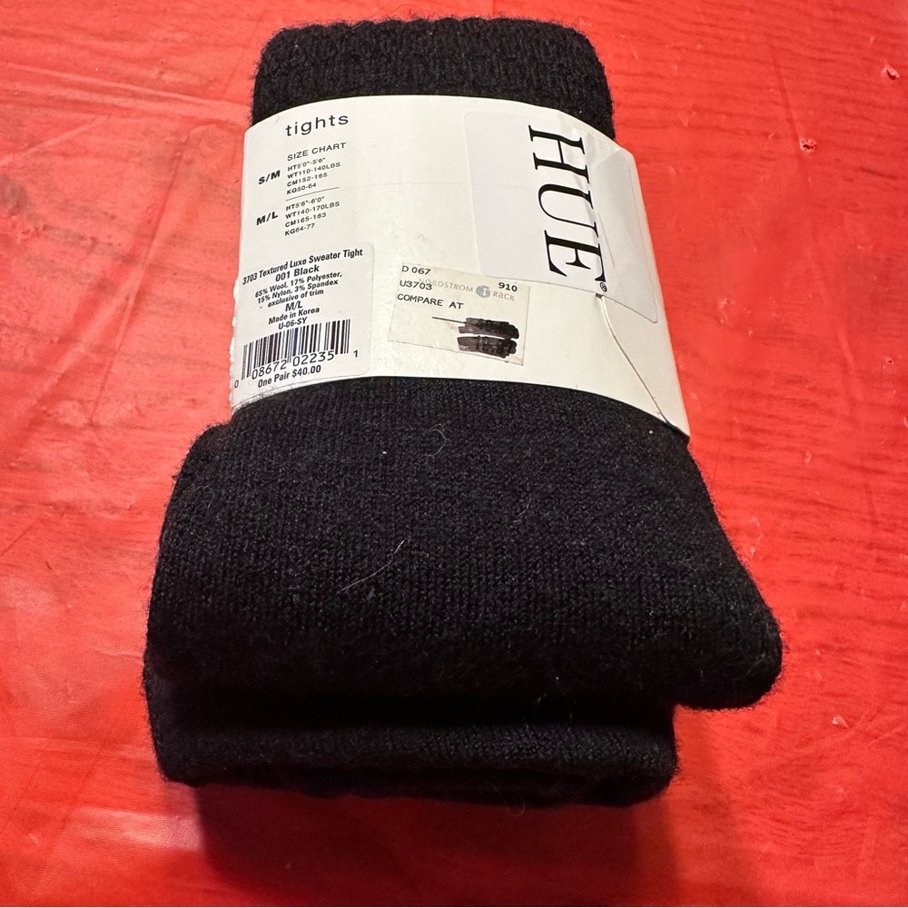HUE Black Knit Socks